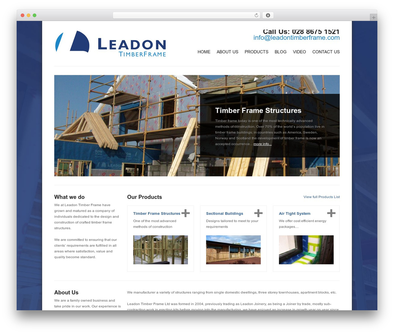 Solid WP premium WordPress theme - leadontimberframe.com