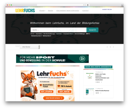1Page WordPress theme - lehrfuchs.de