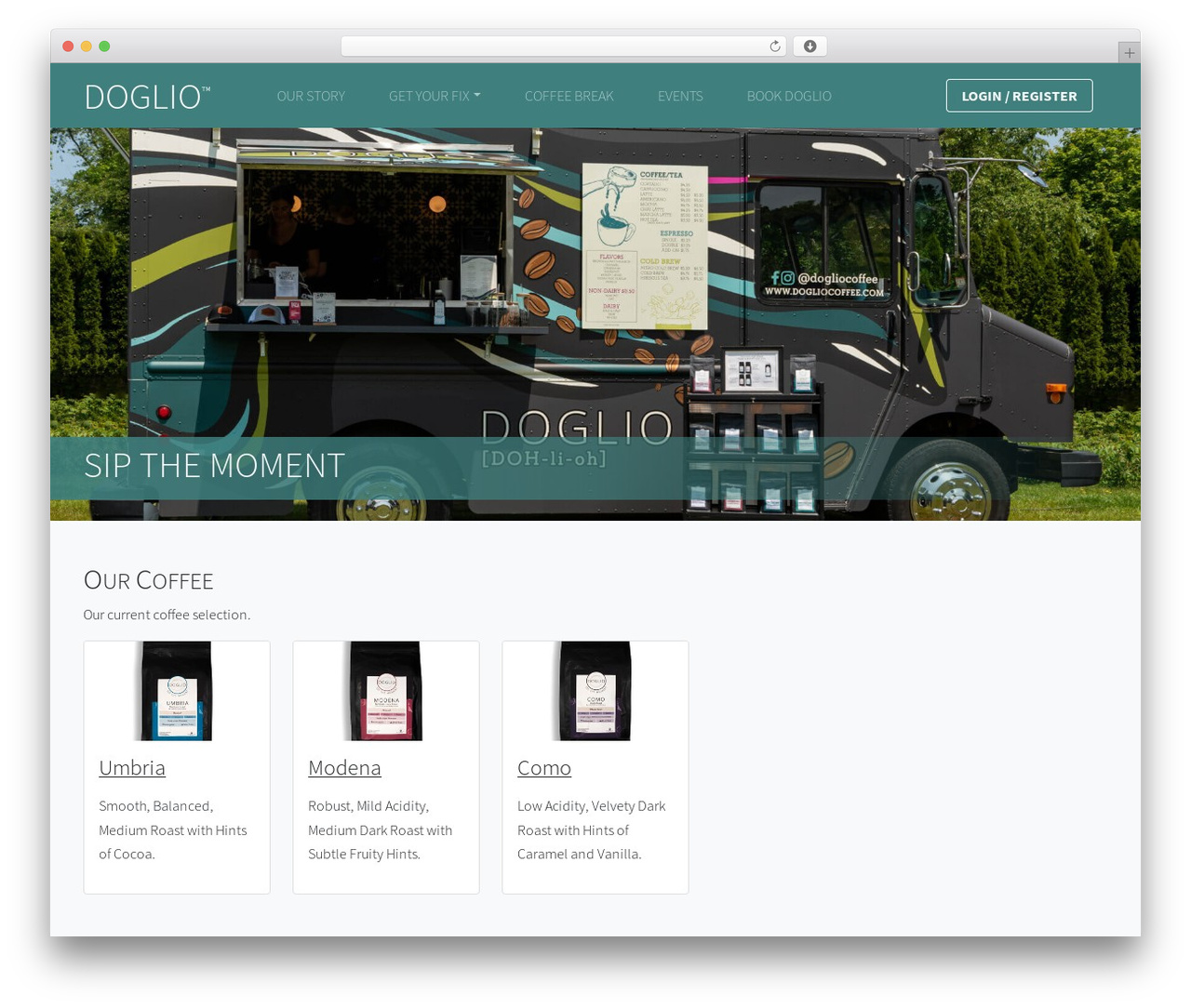 Doglio2020 WordPress theme - dogliocoffee.com