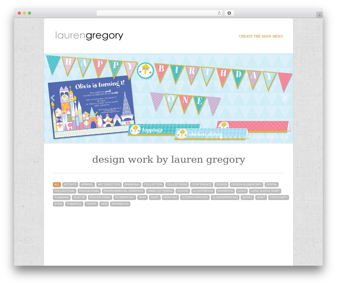 Filtered theme WordPress - laurengregorydesign.com