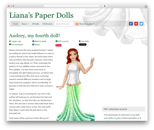 LianasPaperdolls WordPress theme - lianaspaperdolls.com