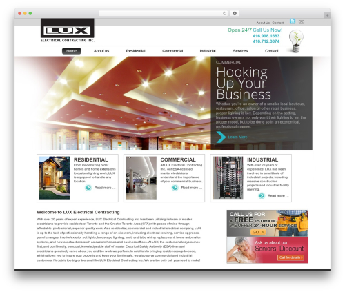 Lux WordPress theme - luxelectrical.ca