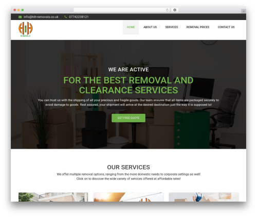 Maintenance WordPress theme - hih-removals.co.uk