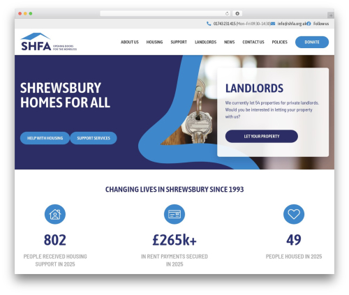 SHFA WordPress theme - shfa.org.uk
