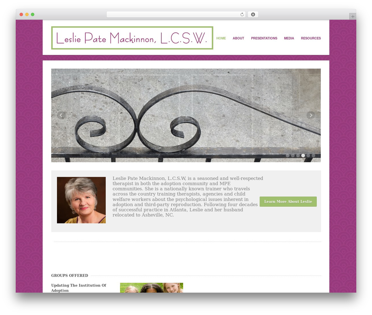 WP theme Uber - lesliepatemackinnon.com