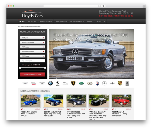 Autos Pro WordPress theme - lloydscars.co.uk