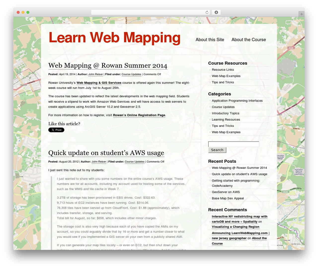 Clean Home theme WordPress - learnwebmapping.com