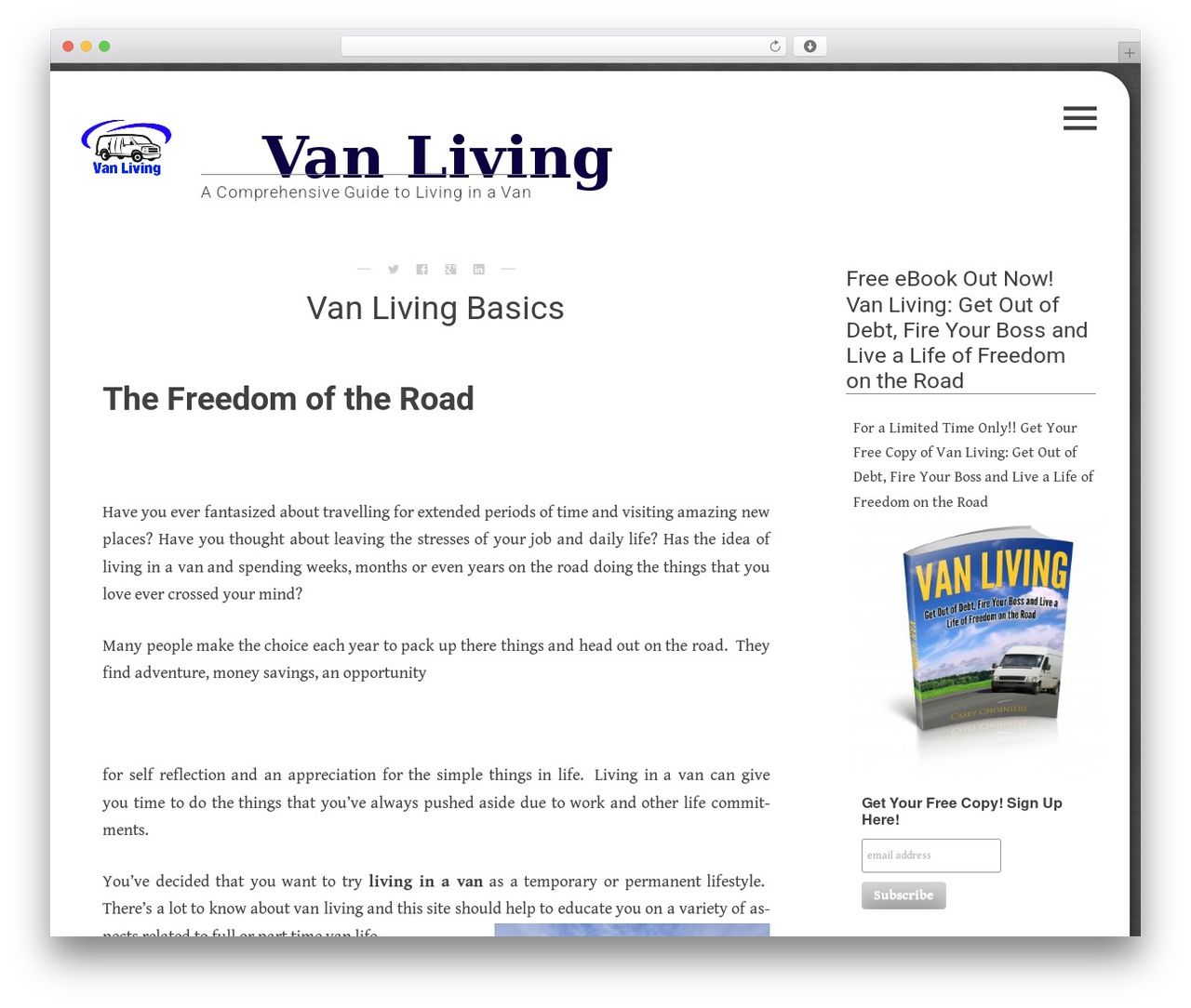 Flask WordPress theme design - livinginavan.net