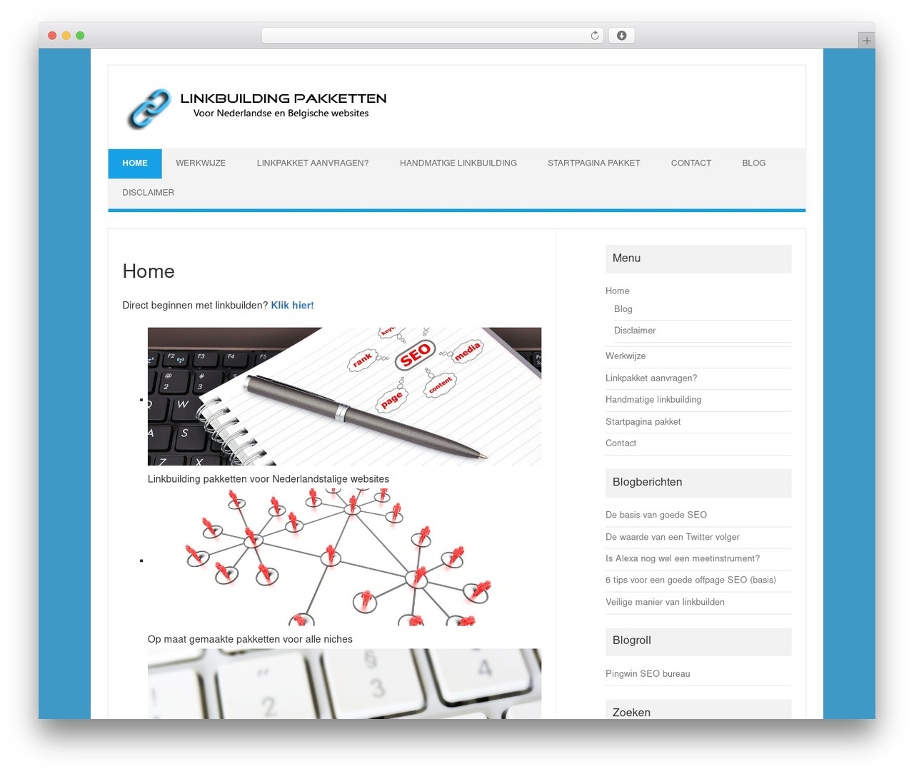 Iconic One WordPress theme design - linkbuildingpakketten.com