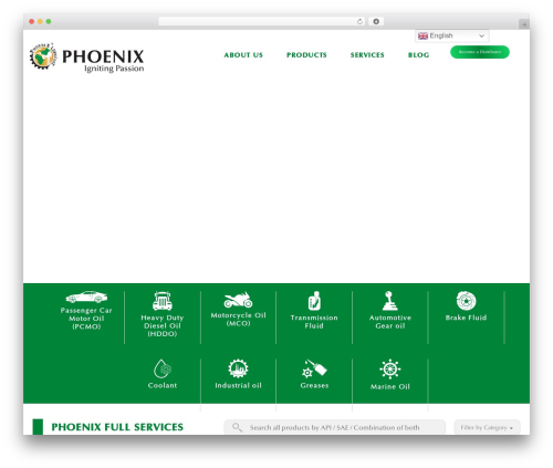 Phoenix WordPress theme - phoenixlubricants.com