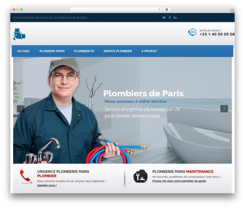 plumbing WordPress theme - leplombier-paris.com