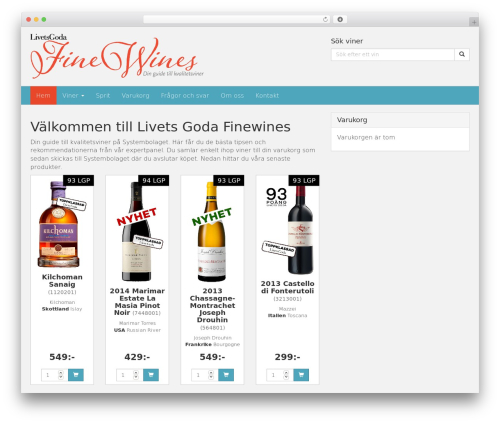 WordPress theme Finewines - livetsgodafinewines.se