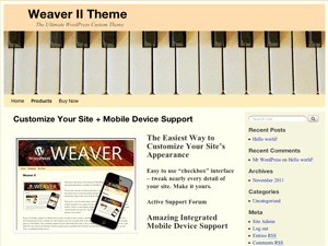 WordPress theme Weaver II