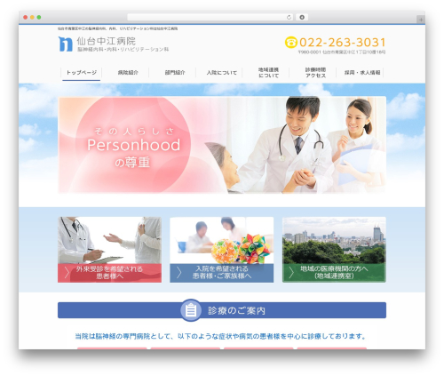 '「仙台中江病院」 WordPress テーマ' WordPress theme - sendainakae-hp.jp