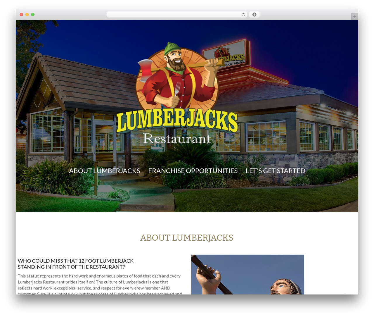 cherry WordPress theme - lumberjacksfranchise.com