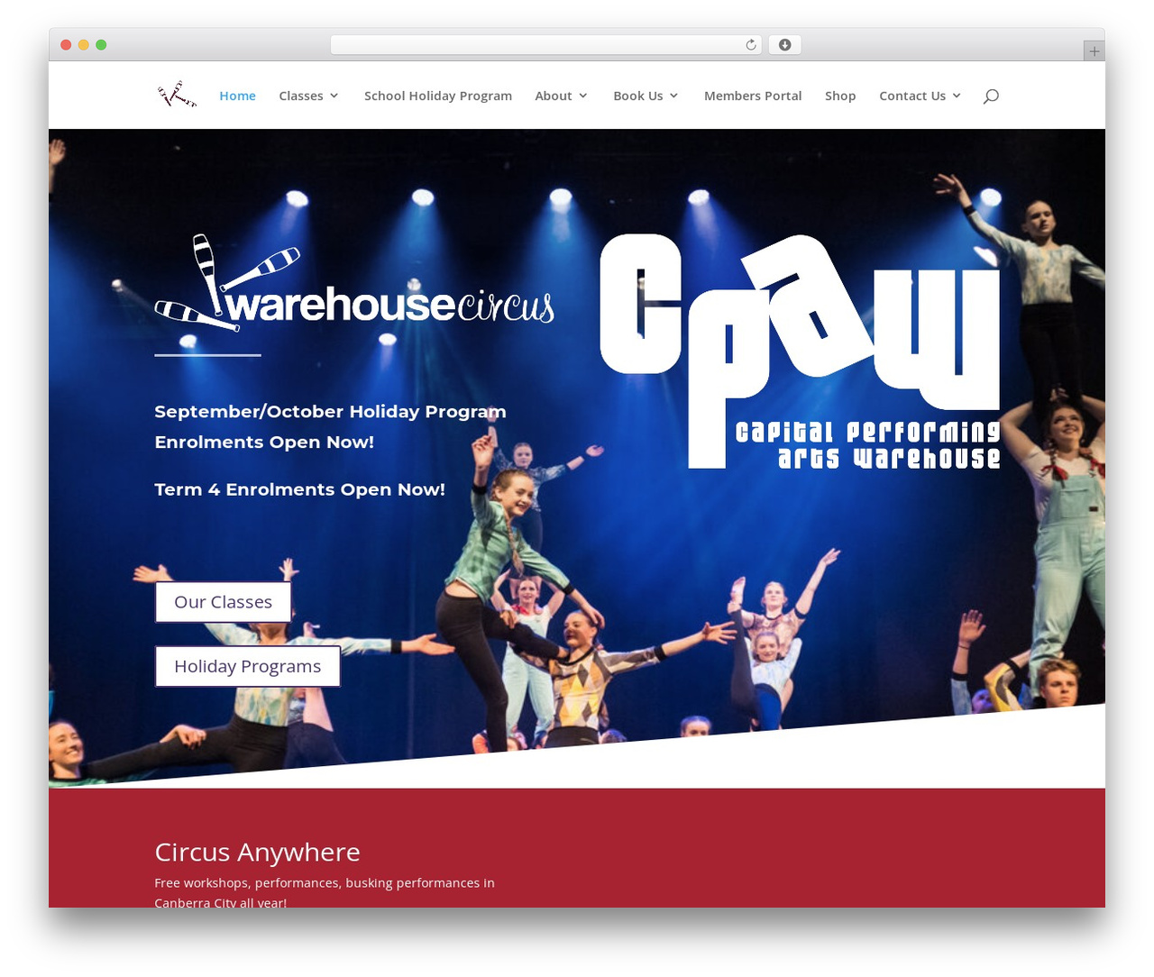 Divi theme WordPress - warehousecircus.org.au