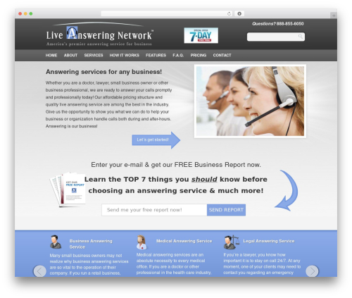 Executive free WordPress theme - liveanswering.net