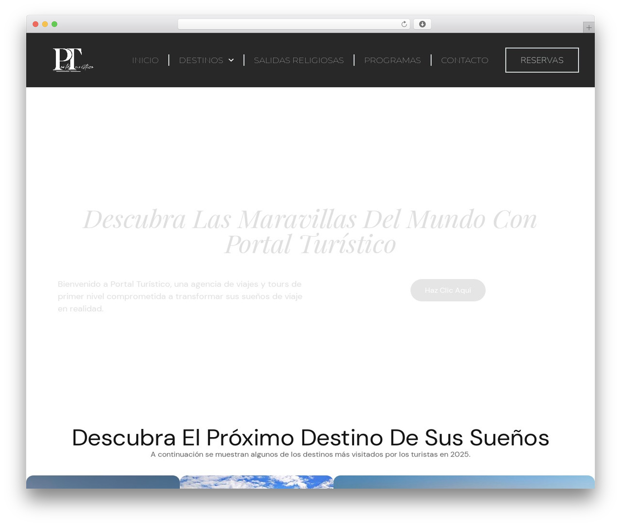 Hello Elementor WordPress theme - www.portalturistico.co