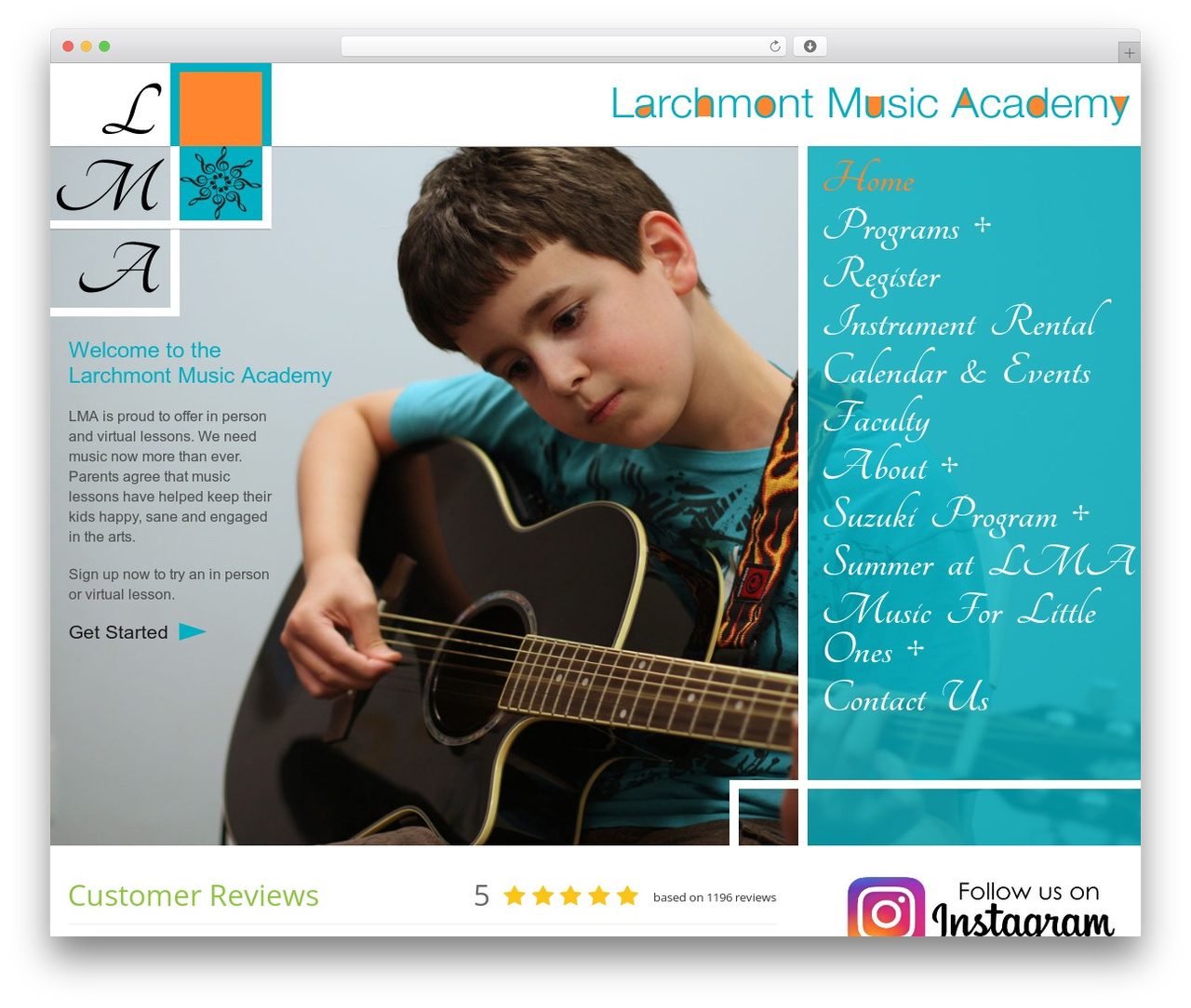 LMA best WordPress theme - larchmontmusicacademy.com