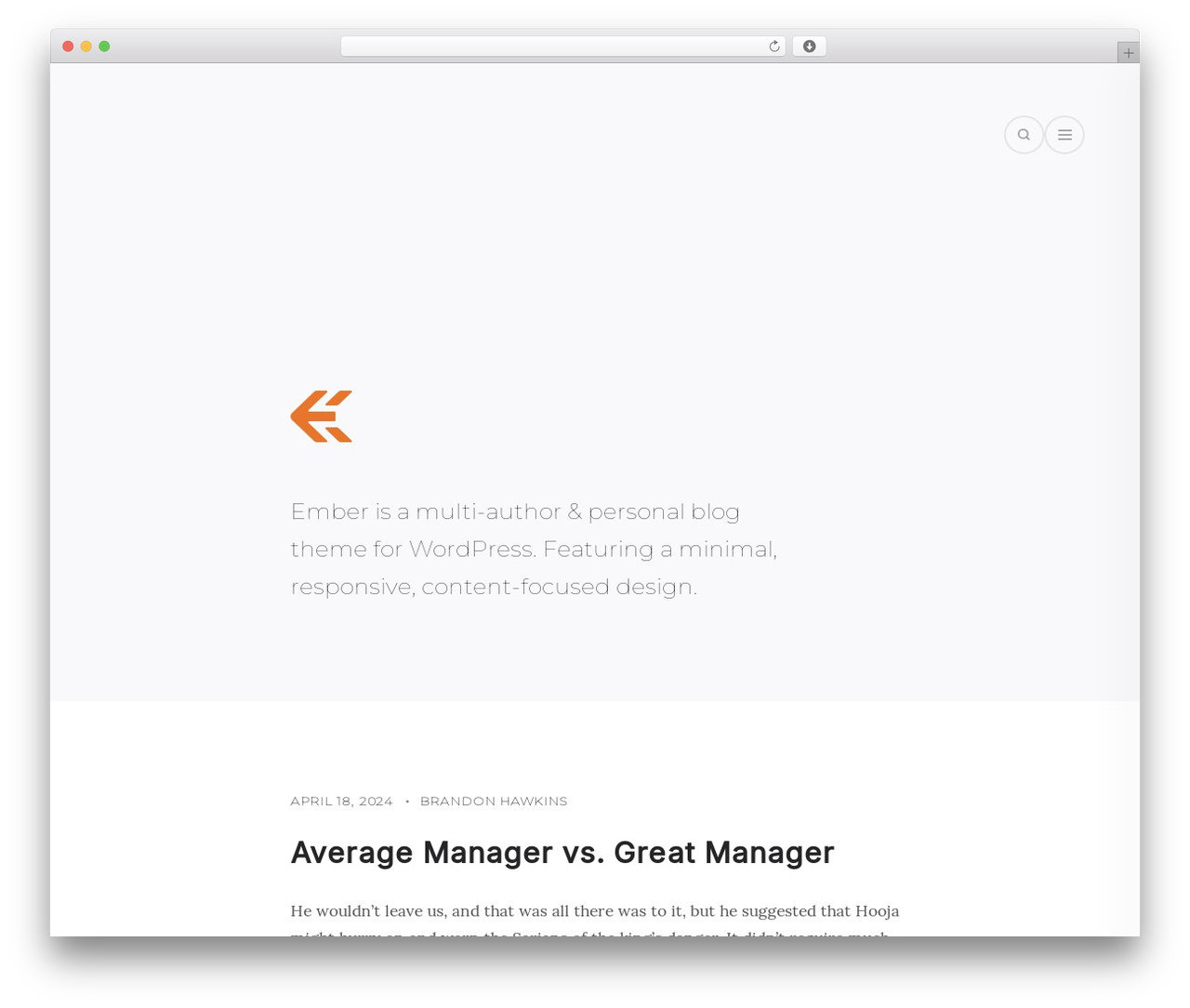 Theme WordPress Ecko Ember - ember-wp.ecko.me Theme WordPress Ecko Ember - ember-wp.ecko.me