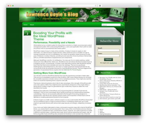 WordPress theme intrepidity - lawrencedoylesblog.net