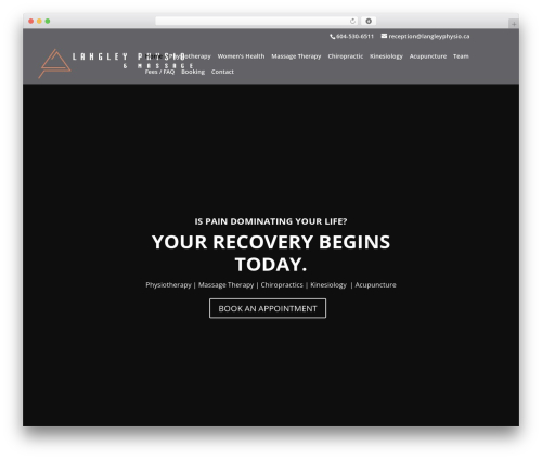 Divi theme WordPress - langleyphysiotherapy.com