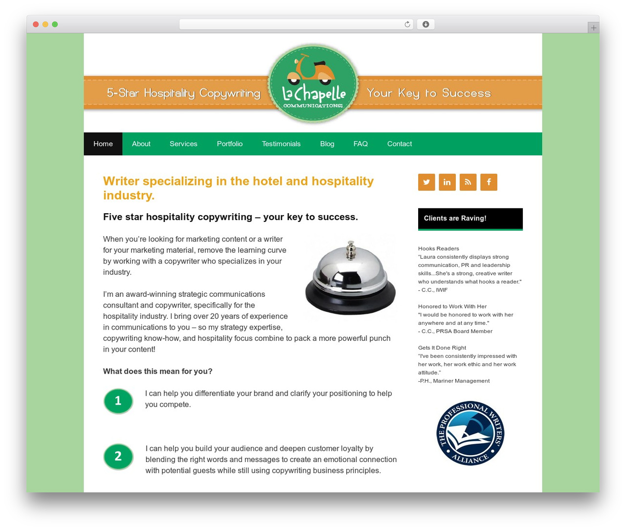 GeneratePress WordPress hotel theme - lachapellecommunications.com