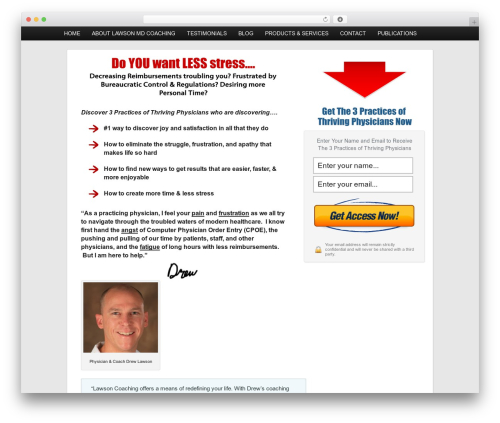 WordPress theme OptimizePress - lawsonmdcoach.com