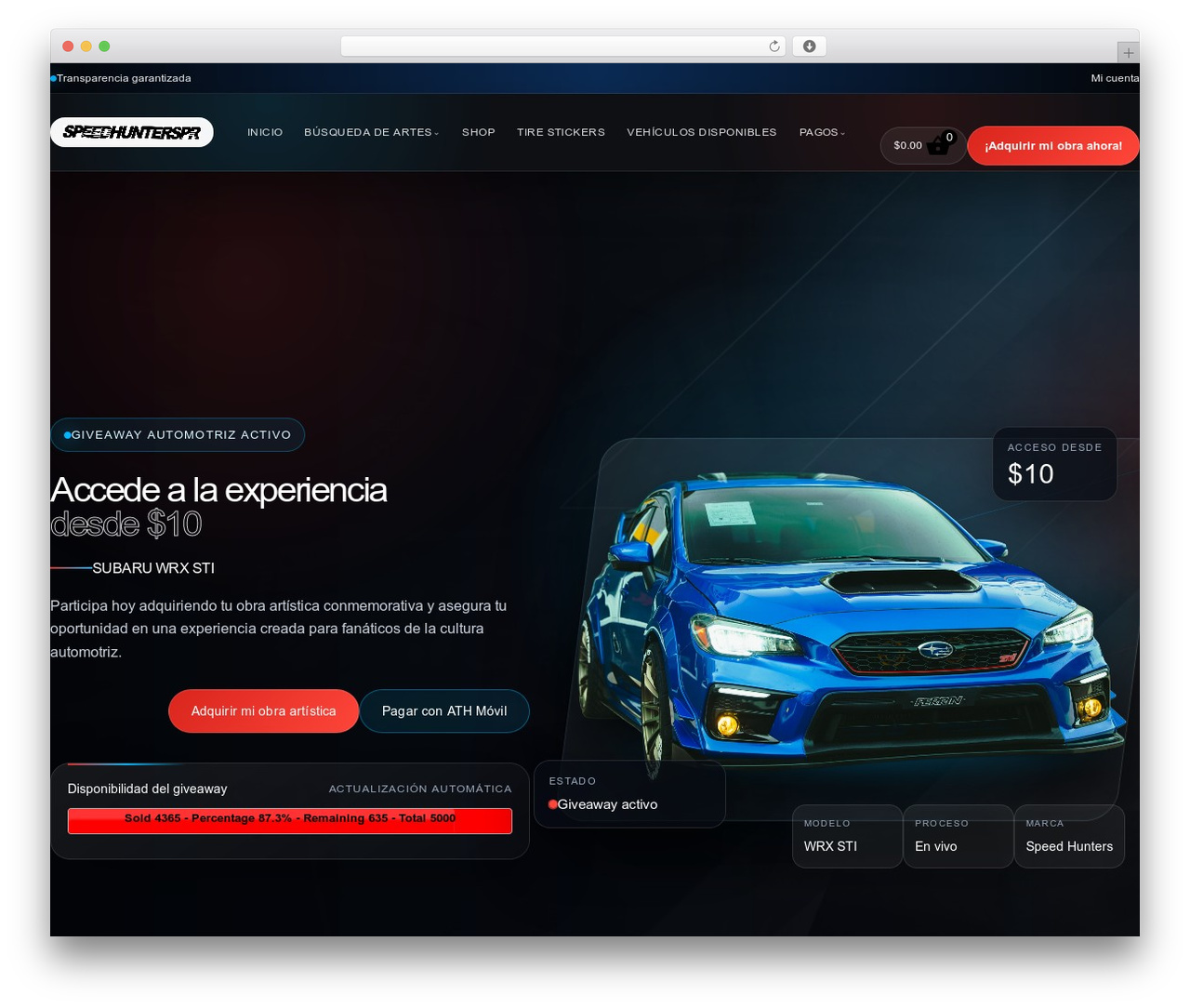 Hello Elementor theme WordPress - speedhunterspr.com