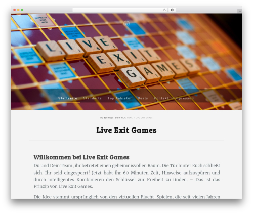 Sparrow WordPress website template - liveexitgames.de