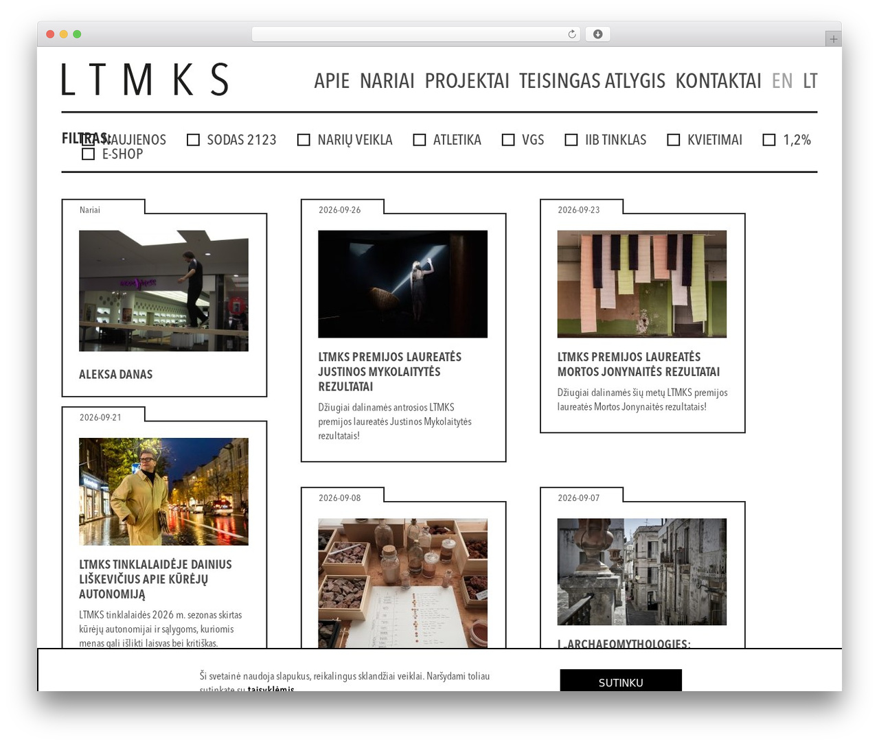 WordPress theme Lithuanian Interdisciplinary Artists' Association - letmekoo.lt