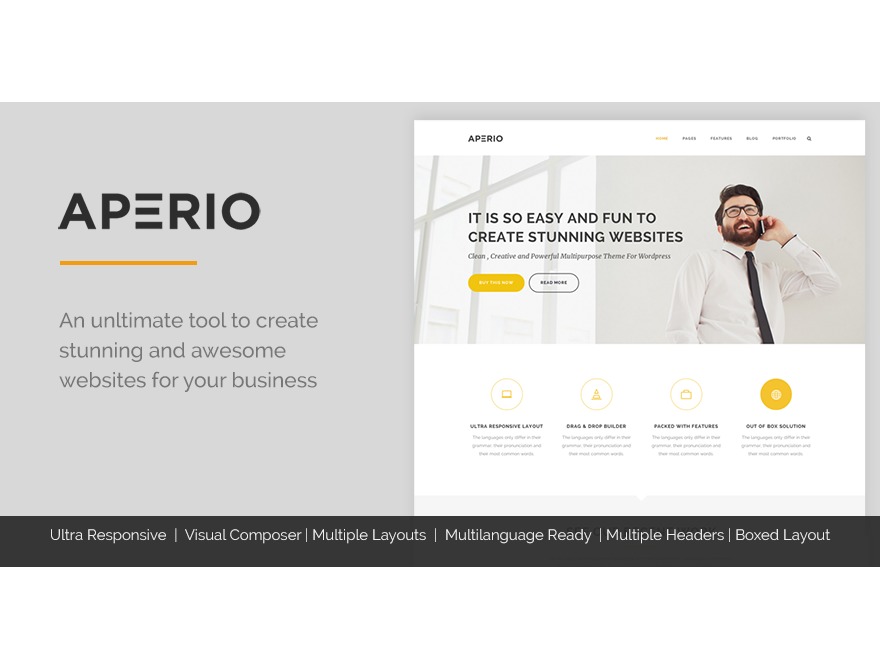 Best WordPress theme Aperio by bradweb