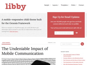 Libby WordPress page theme by Officethug