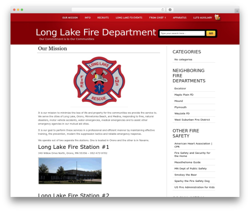 RedTime WordPress theme - longlakefire.org