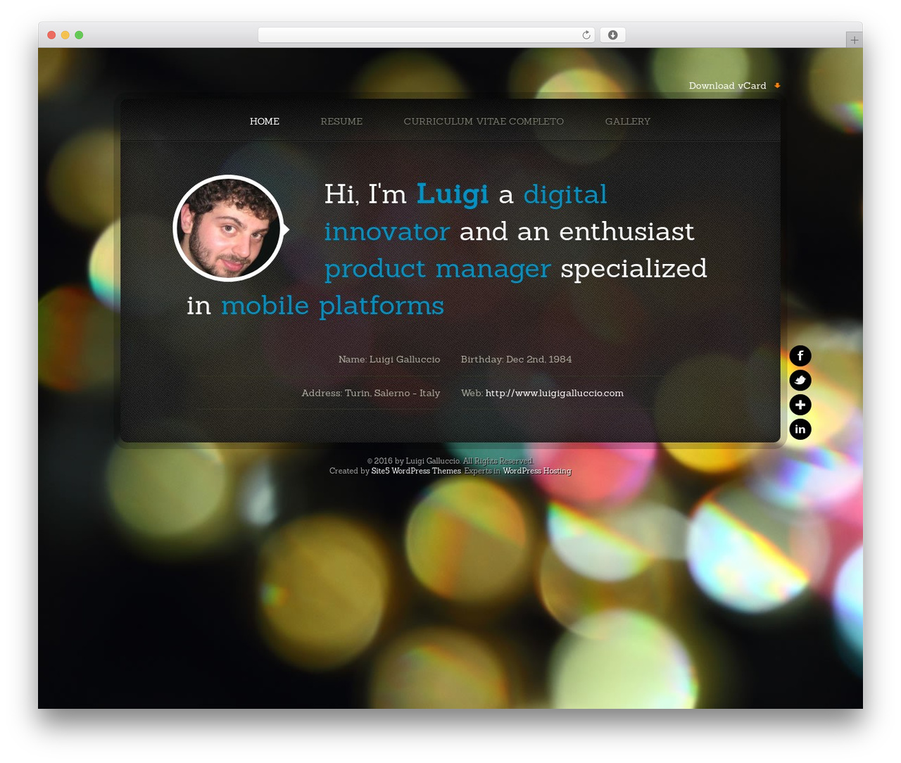 Veecard WordPress theme design - luigigalluccio.com Veecard WordPress theme design - luigigalluccio.com