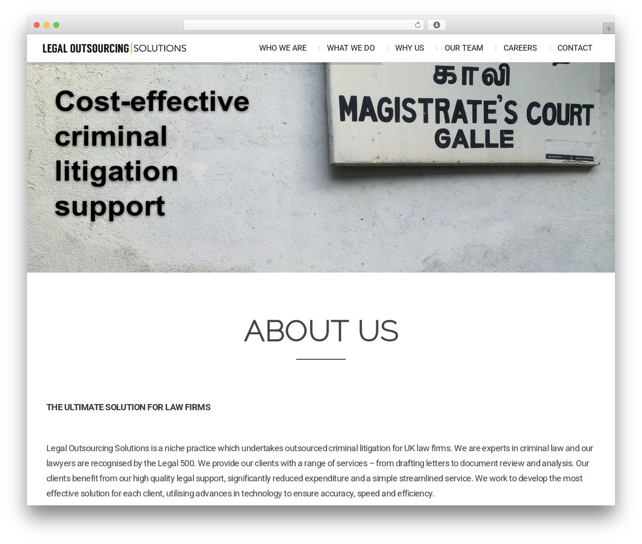 WordPress theme Attractor Theme - lawoutsourced.com