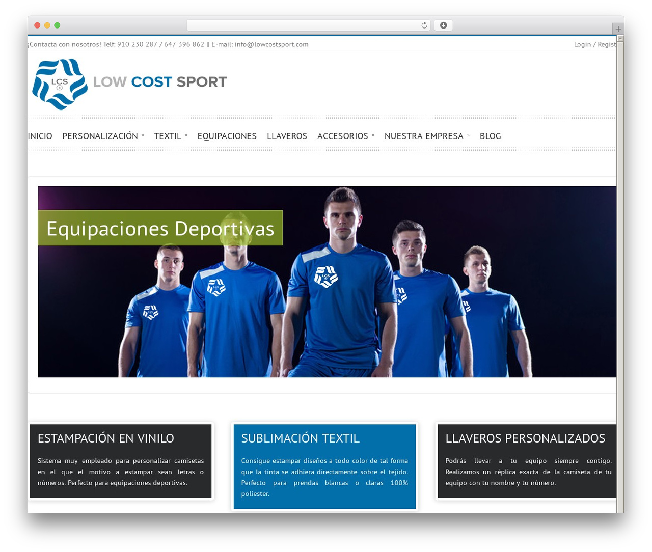 Camy WP theme - lowcostsport.com