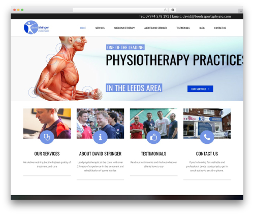 David Stringer Physiotherapy theme WordPress - leedssportsphysio.com