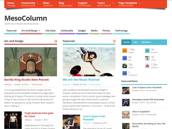 MesoColumn WordPress store theme by Richie KS