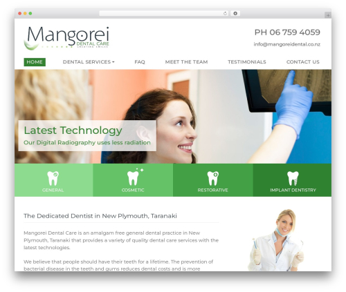 Theme WordPress WP Bootstrap Starter - mangoreidental.co.nz