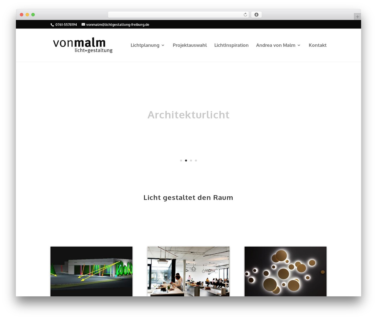 WordPress theme Divi - lichtgestaltung-freiburg.de