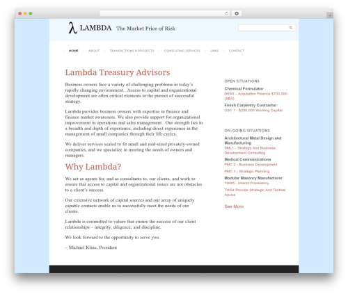 WP theme Personalize - lambda-advisors.com