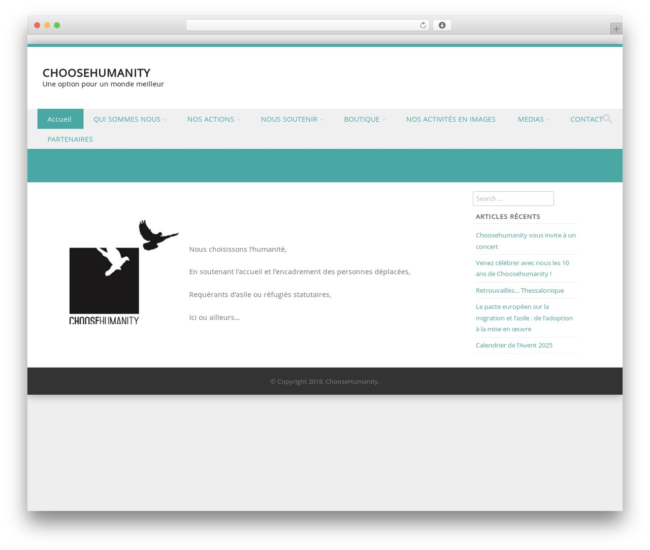 Discovery WordPress theme design - choosehumanity.ch