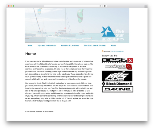 simpleX WordPress theme - fivestaradventures.net
