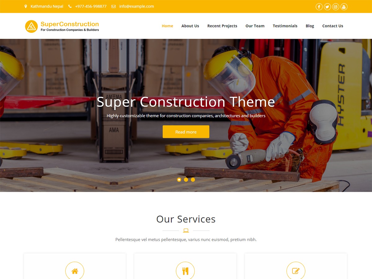 Super Construction free website theme