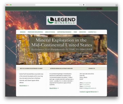 Aggregate WordPress theme - legendminerals.com