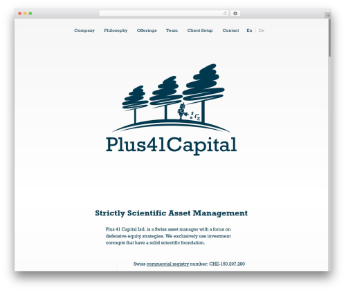Plus41Capital WordPress theme - plus41capital.ch