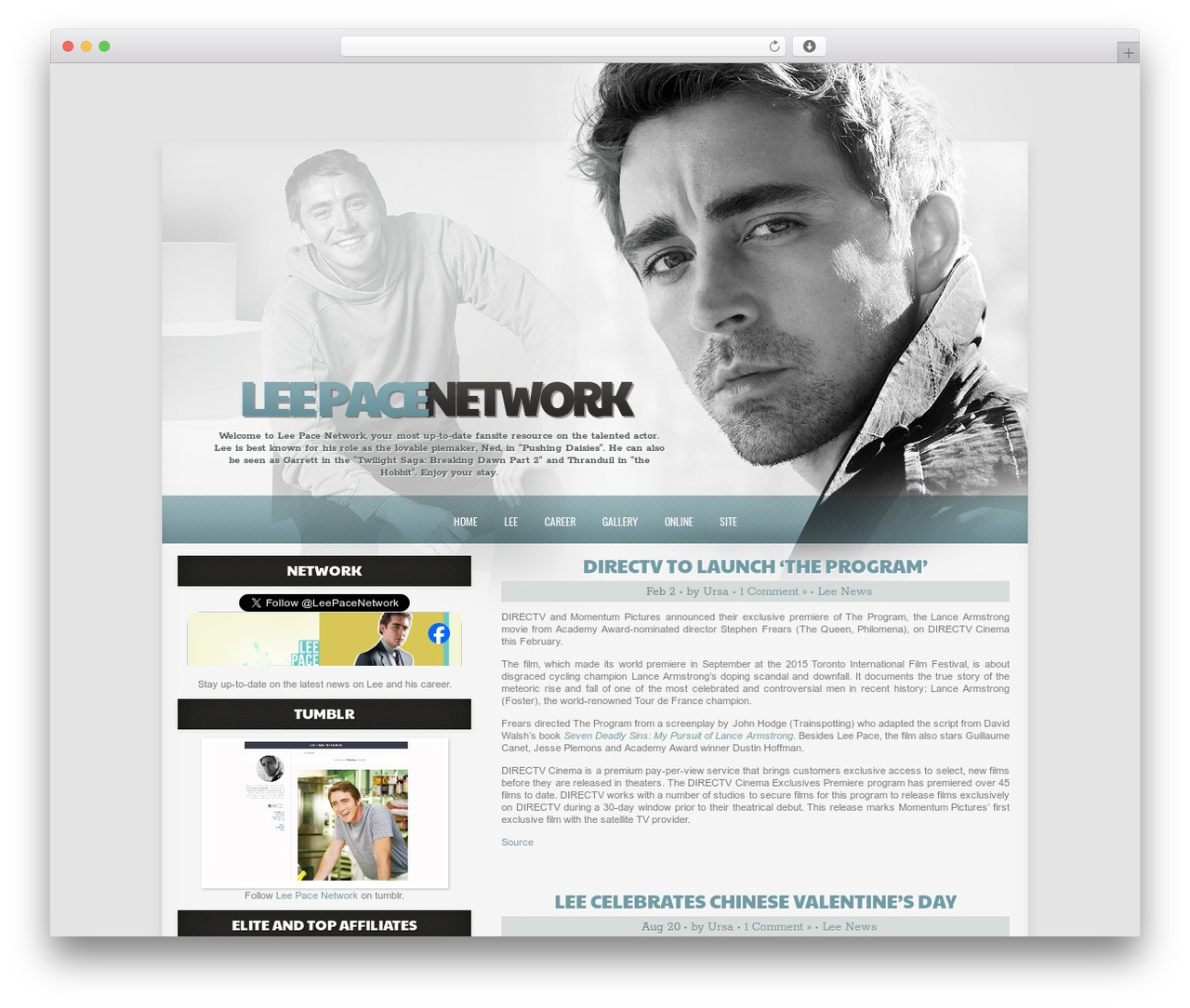 Theme WordPress Lee Pace Network - leepace.info