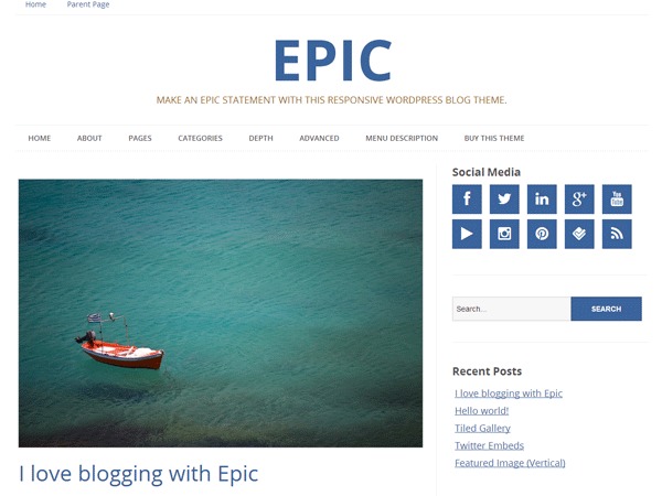 epic child theme WordPress video theme by Slocum Design Studio