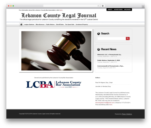Global Press WP3 WordPress theme - lebanoncountylegaljournal.org